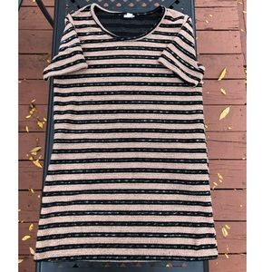 Vintage Striped and Sequin T-Shirt Dress